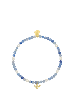 Estella Bartlett Bee Charm Bead Bracelet, Blue/Gold, Blue