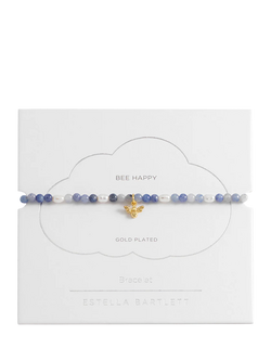 Estella Bartlett Bee Charm Bead Bracelet, Blue/Gold - view 2, Blue