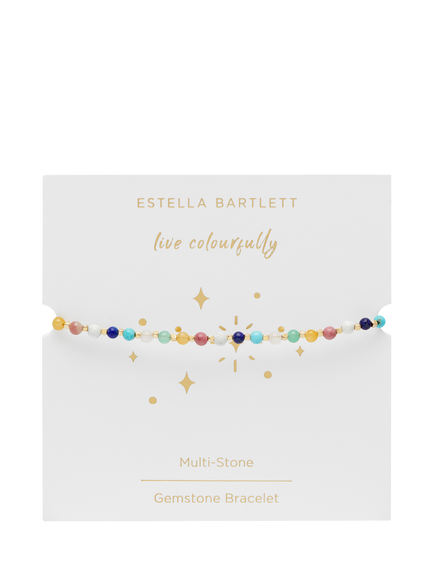 Estella Bartlett Gemstone Toggle Bracelet, Multi/Gold - view 2, Gold
