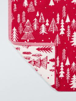 John Lewis Christmas Tree Bath Mat, Red/White - view 2, 