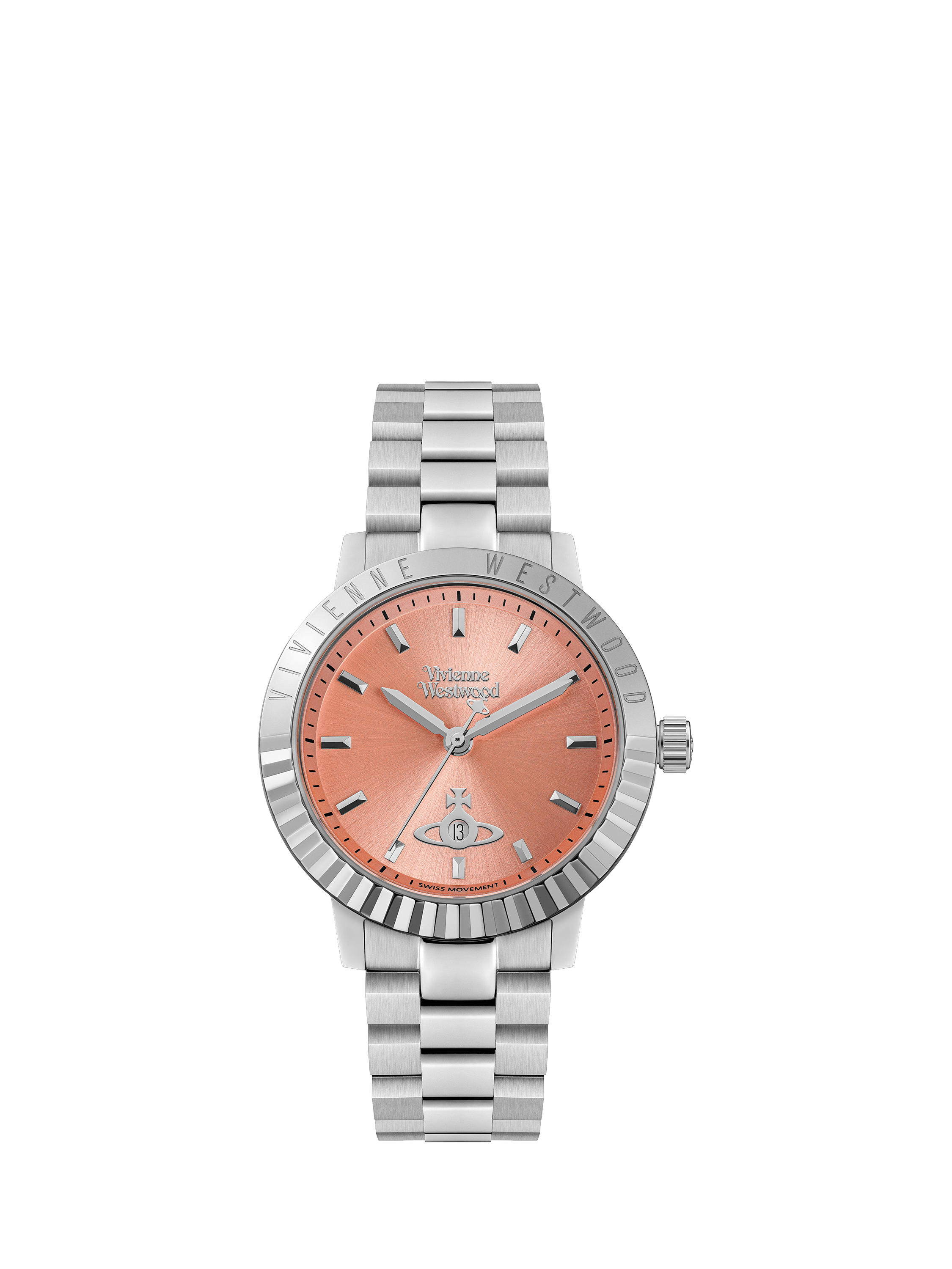 Product image 1 of 7, which shows Vivienne Westwood VV307COSL Dulwich Women's Bracelet Strap Watch, Pink/Silver