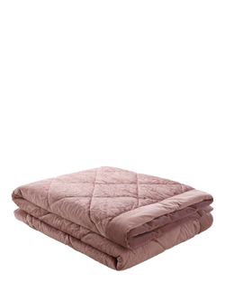 William Morris At Home Strawberry Thief Quilted Bedspread, Tea Rose