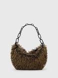 AllSaints Madea Chain Bead Grab Bag, Black/Gold