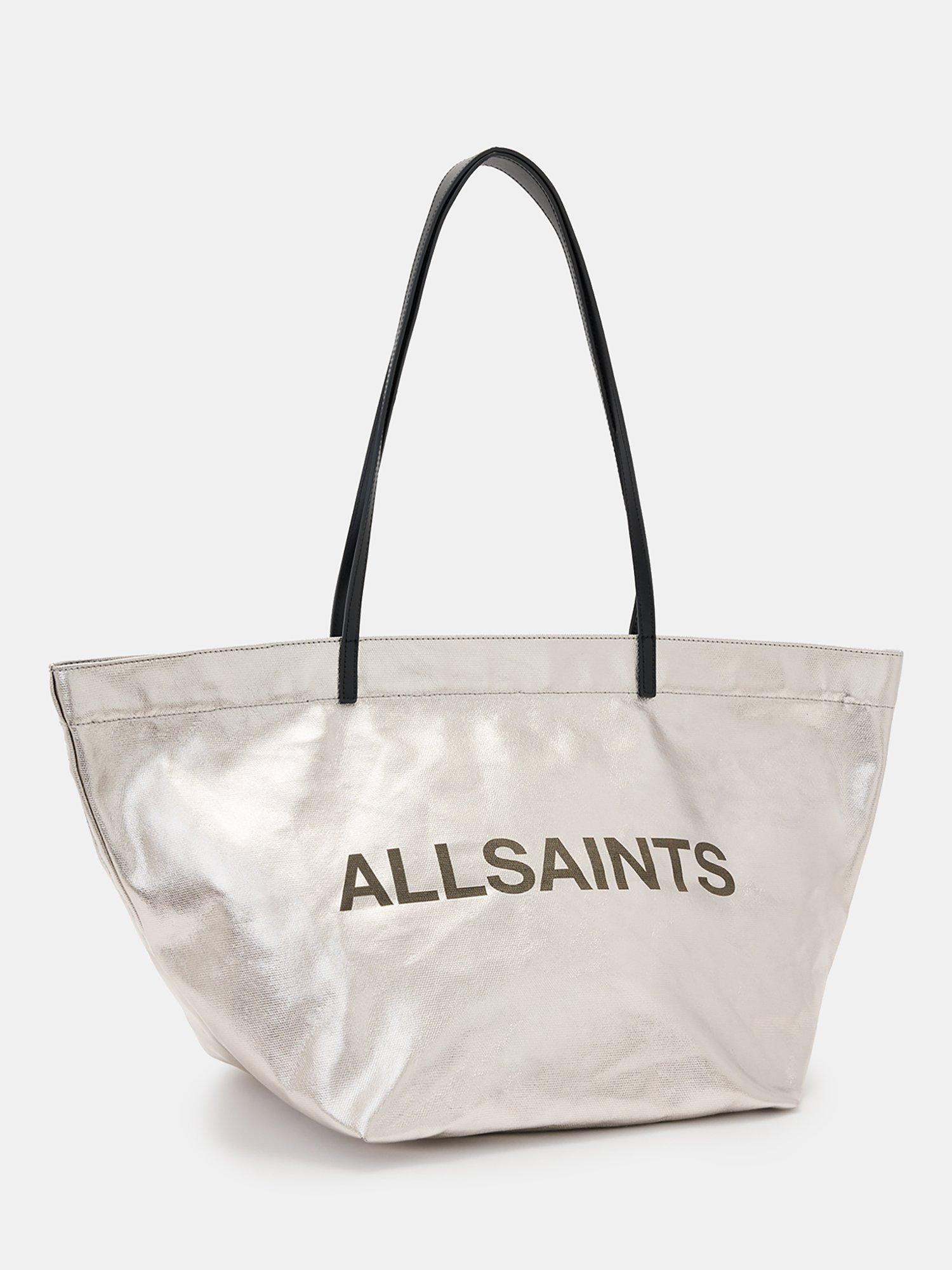 Product image 6 of 6, which shows AllSaints Serafina Canvas Tote Bag, Silver