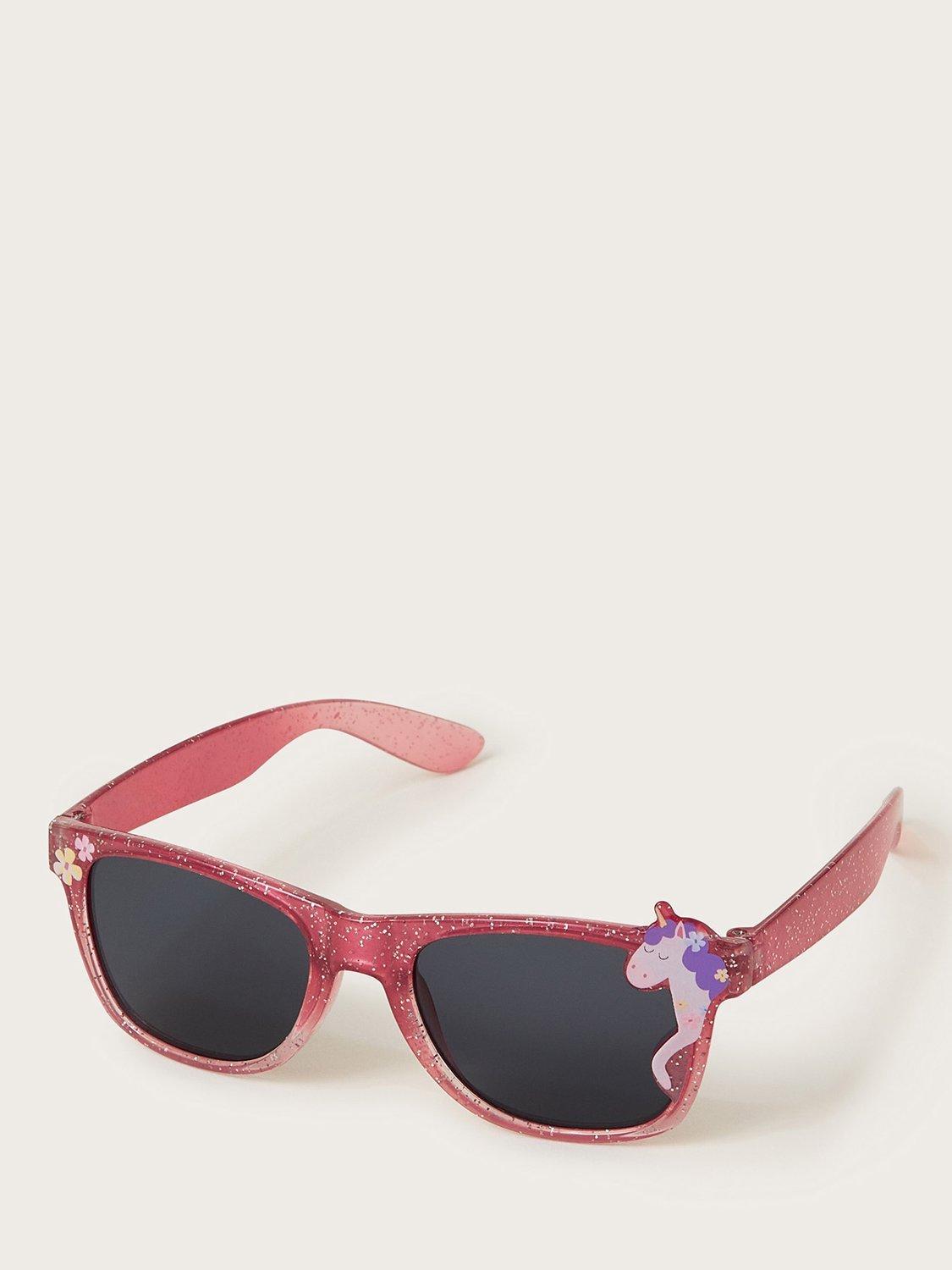 Product image 1 of 2, which shows Monsoon Baby Unicorn Sunglasses, Pink/Grey