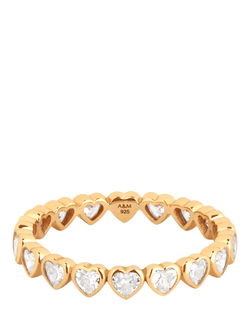 Astrid & Miyu Heart Bezel Band Ring, Gold, Yellow Gold/F