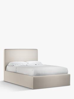 John Lewis Emily Ottoman Storage Upholstered Bed Frame, Double, Cotton Effect Beige