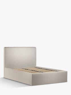 John Lewis Emily Ottoman Storage Upholstered Bed Frame, Double - view 2, Cotton Effect Beige