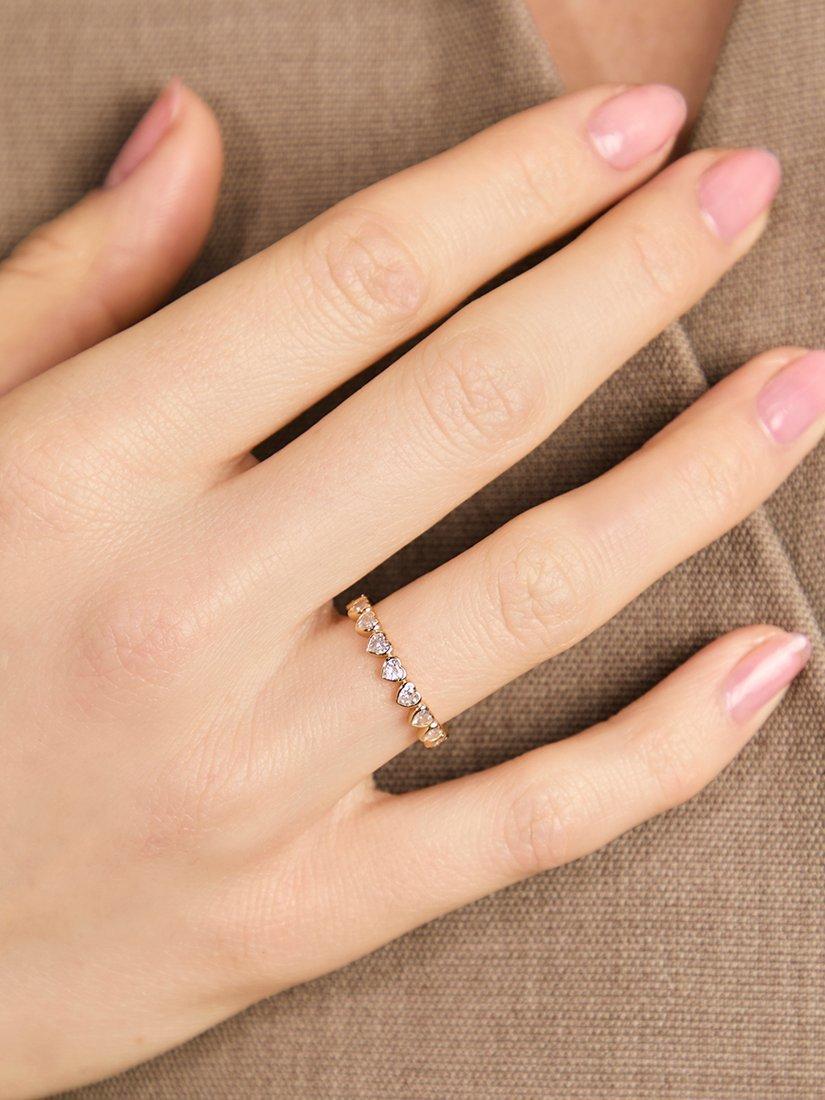 Product image 3 of 6, which shows Astrid & Miyu Heart Bezel Band Ring, Gold, Size L