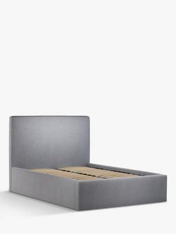 John Lewis Emily Ottoman Storage Upholstered Bed Frame, Super King Size - view 2, Brushed Tweed Grey