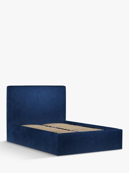 John Lewis Emily Ottoman Storage Upholstered Bed Frame, Super King Size - view 2, Deep Velvet Royal