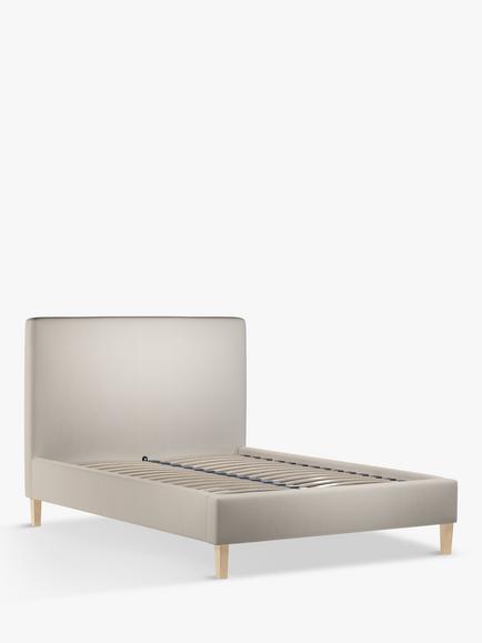 John Lewis Emily Upholstered Bed Frame, Small Double, Cotton Effect Beige