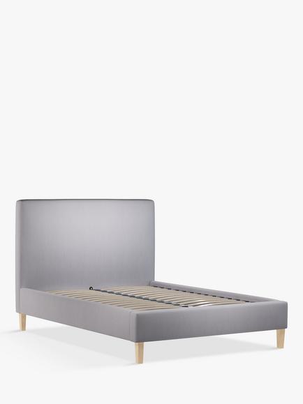 John Lewis Emily Upholstered Bed Frame, Double, Cotton Effect Grey