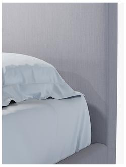 John Lewis Emily Upholstered Bed Frame, Double - view 2, Cotton Effect Grey