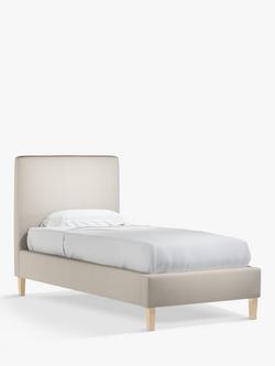 John Lewis Emily Upholstered Bed Frame, Single - view 2, Cotton Effect Beige