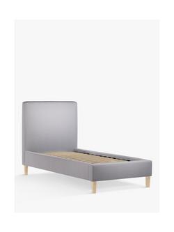 John Lewis Emily Upholstered Bed Frame, Single, Cotton Effect Grey