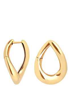 Astrid & Miyu Molten Large Hoop Earrings, Yellow Gold