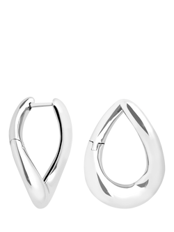 Astrid & Miyu Molten Large Hoop Earrings, Silver