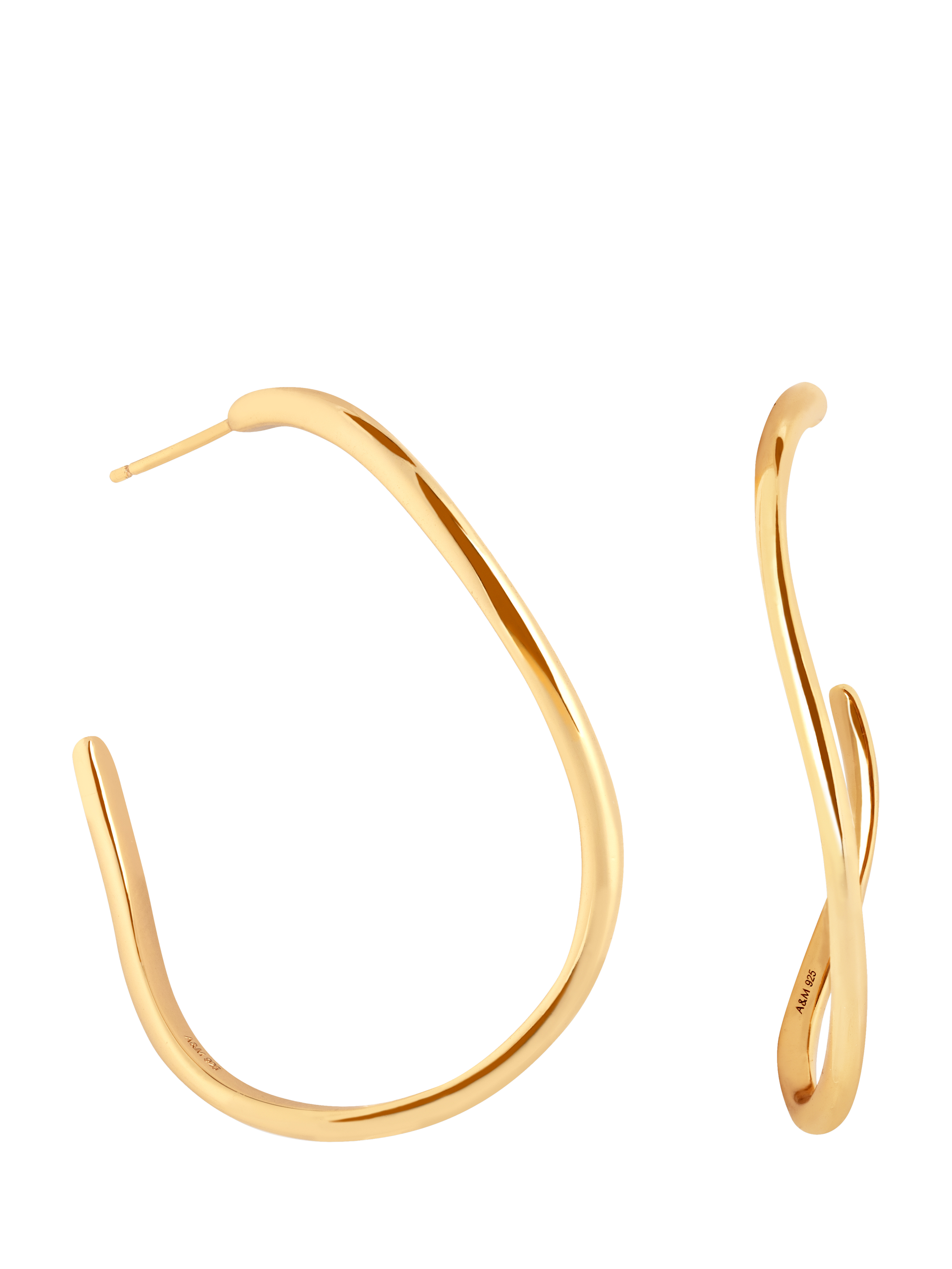 Product image 1 of 2, which shows Astrid & Miyu Infinite Hoops Earrings, Yellow Gold