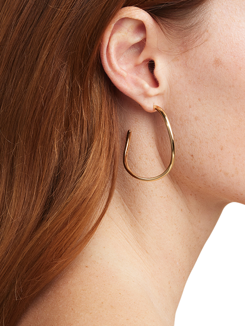Product image 2 of 2, which shows Astrid & Miyu Infinite Hoops Earrings, Yellow Gold