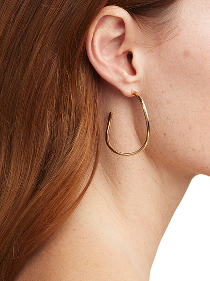 Astrid & Miyu Infinite Hoops Earrings - view 2, Yellow Gold