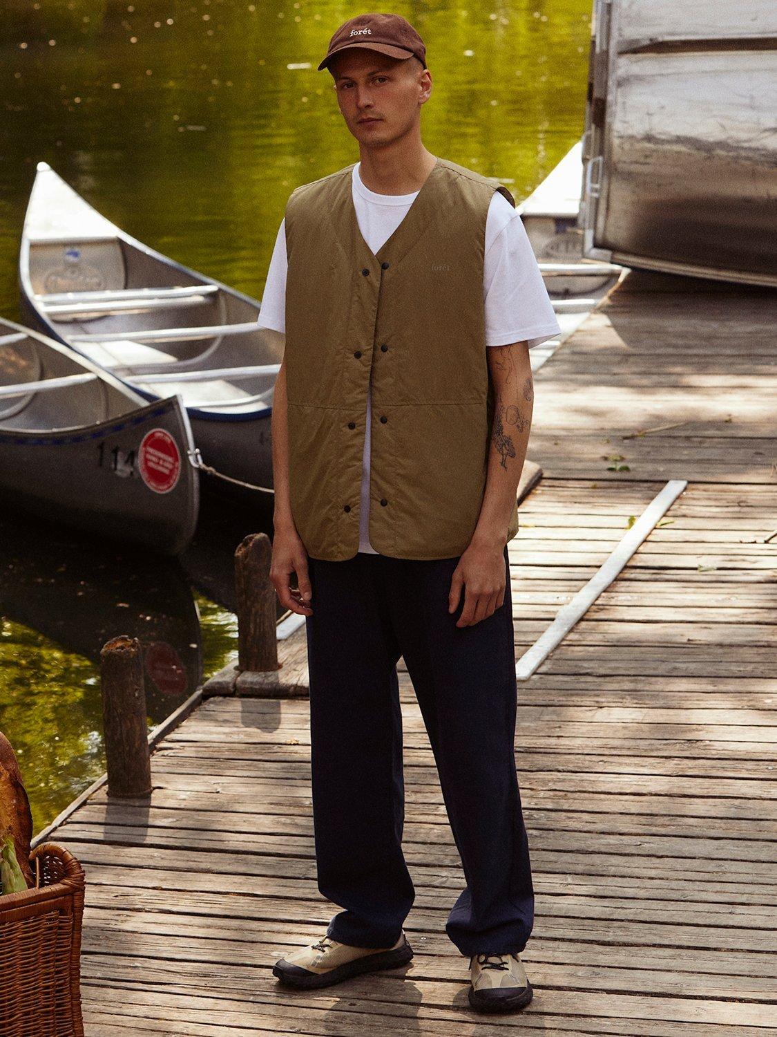 Product image 3 of 3, which shows forét Cotton Logo Cap, Brown