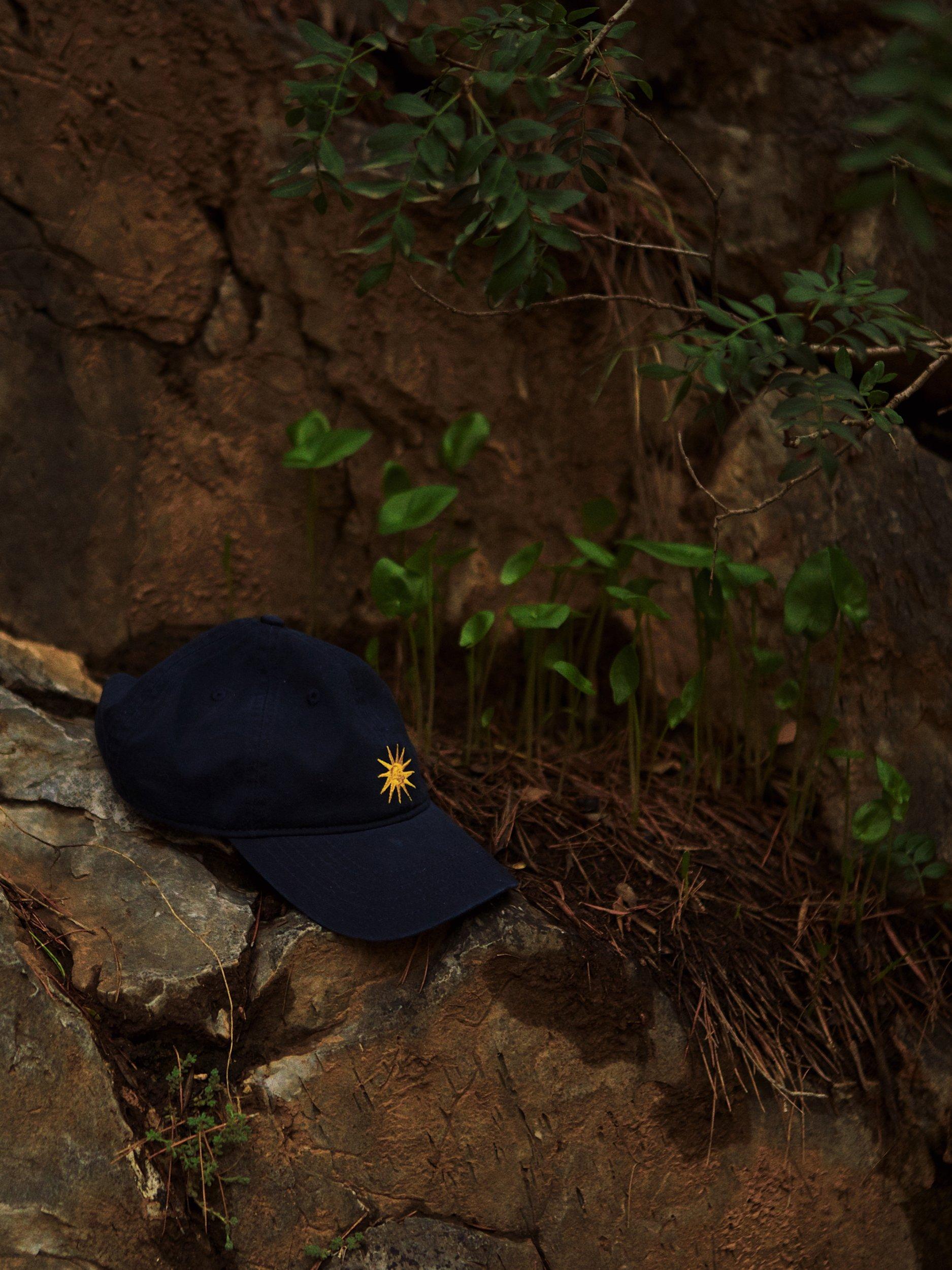 Product image 4 of 4, which shows forét Sol Washed Baseball Cap, Navy