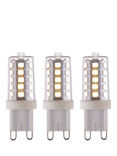 Saxby G9 LED 3.2W Dimmable Clear Capsule Bulbs, Cool White, Pack of 3