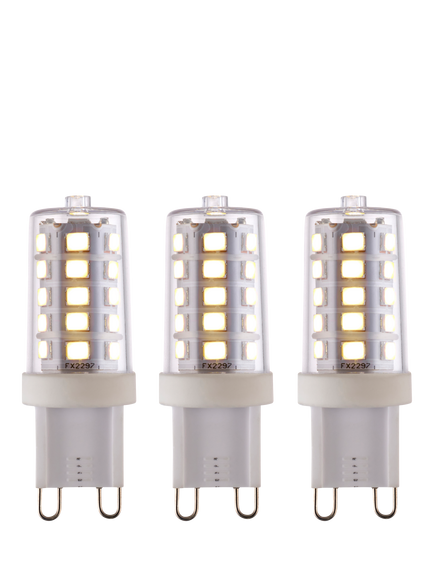 Saxby G9 LED 3.2W Dimmable Clear Capsule Bulbs, Cool White, Pack of 3, Clear