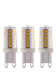 Saxby G9 LED 3.2W Dimmable Clear Capsule Bulbs, Cool White, Pack of 3