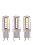 Saxby G9 LED 3.2W Dimmable Clear Capsule Bulbs, Warm White, Pack of 3