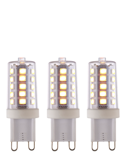 Saxby G9 LED 3.2W Dimmable Clear Capsule Bulbs, Warm White, Pack of 3, Clear