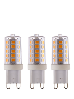 Saxby G9 LED 3.2W Dimmable Clear Capsule Bulbs, Warm White, Pack of 3 - view 2, Clear
