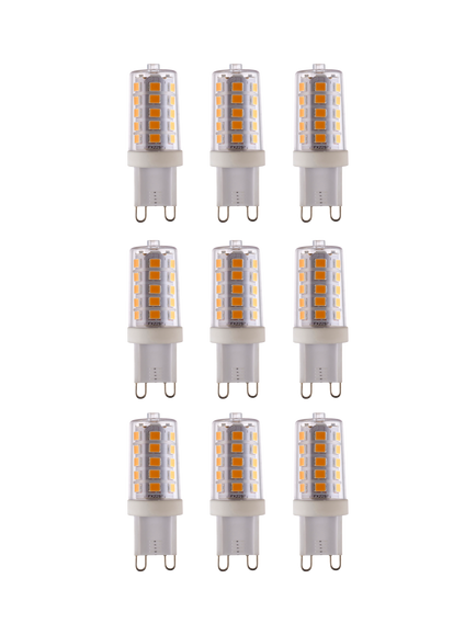 Saxby G9 LED 3.2W Dimmable Clear Capsule Bulbs, Warm White, Pack of 9 - view 2, Clear