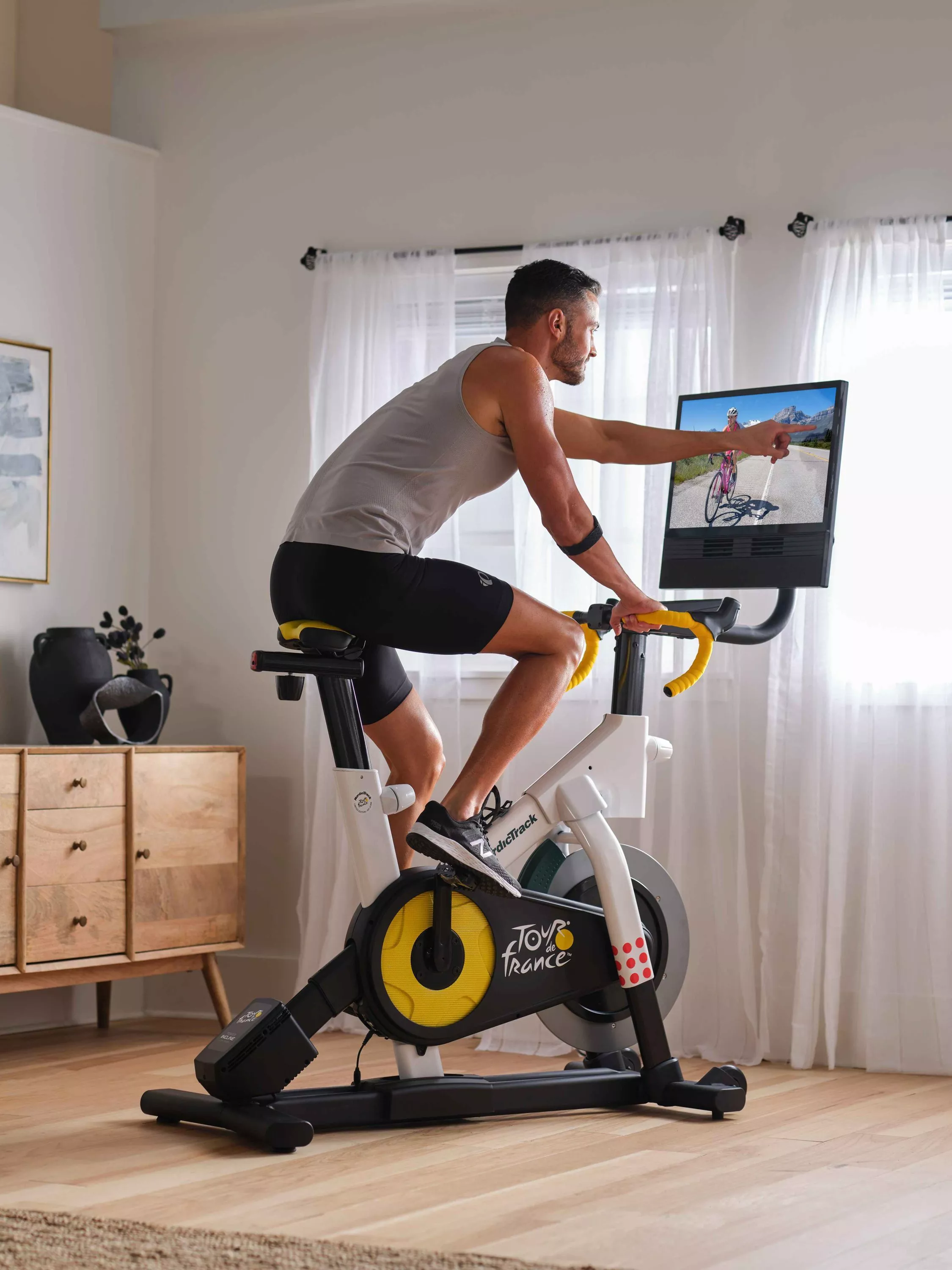 man on a exercise bike