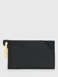 AllSaints Hex Leather Card Holder, Black