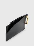 AllSaints Hex Leather Card Holder, Black
