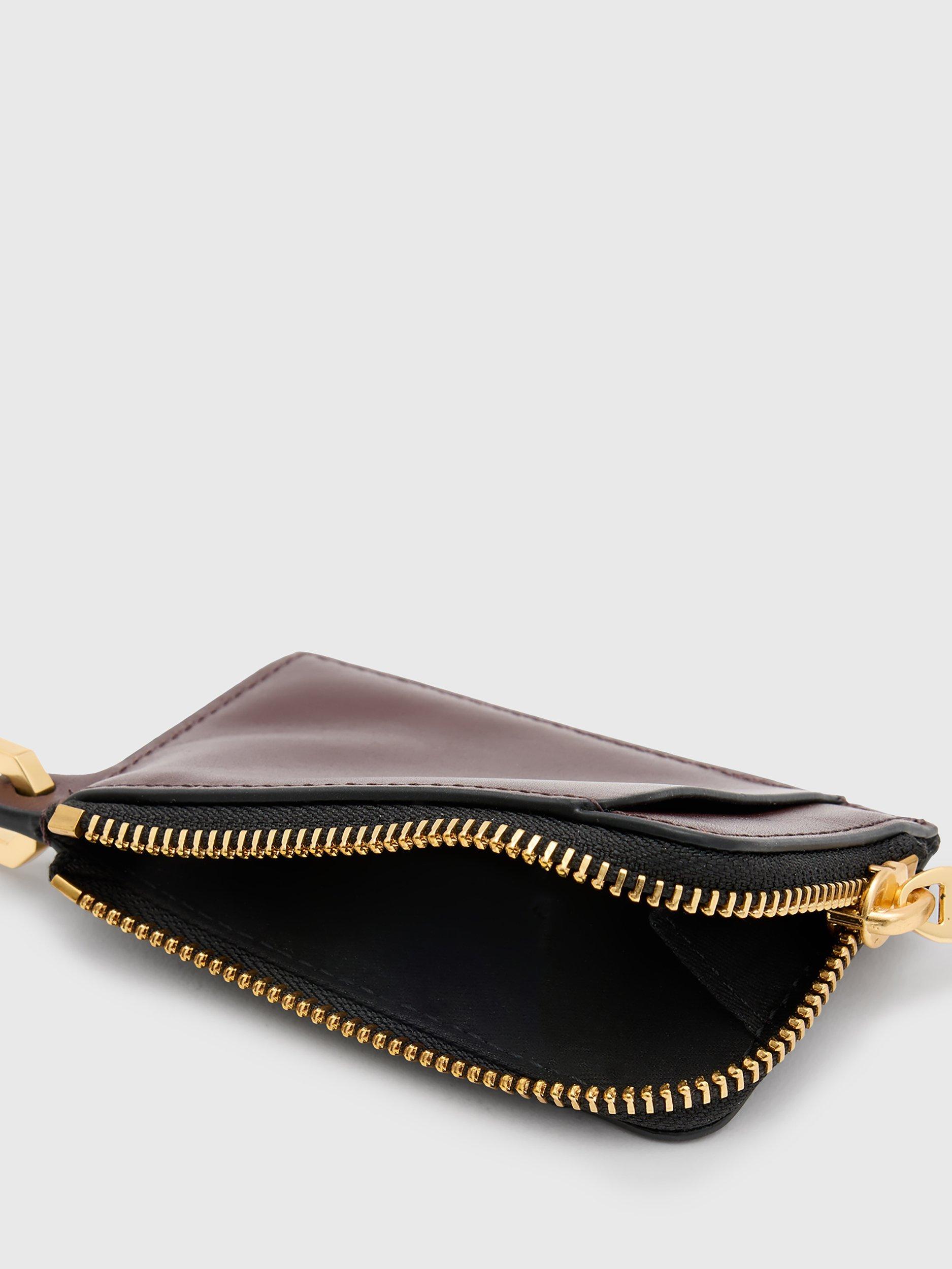 Product image 2 of 5, which shows AllSaints Remy Leather Wallet, Burnt Red