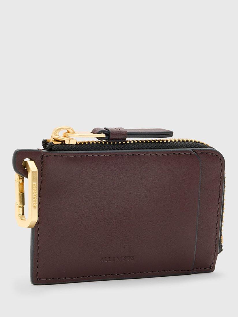 Product image 3 of 5, which shows AllSaints Remy Leather Wallet, Burnt Red