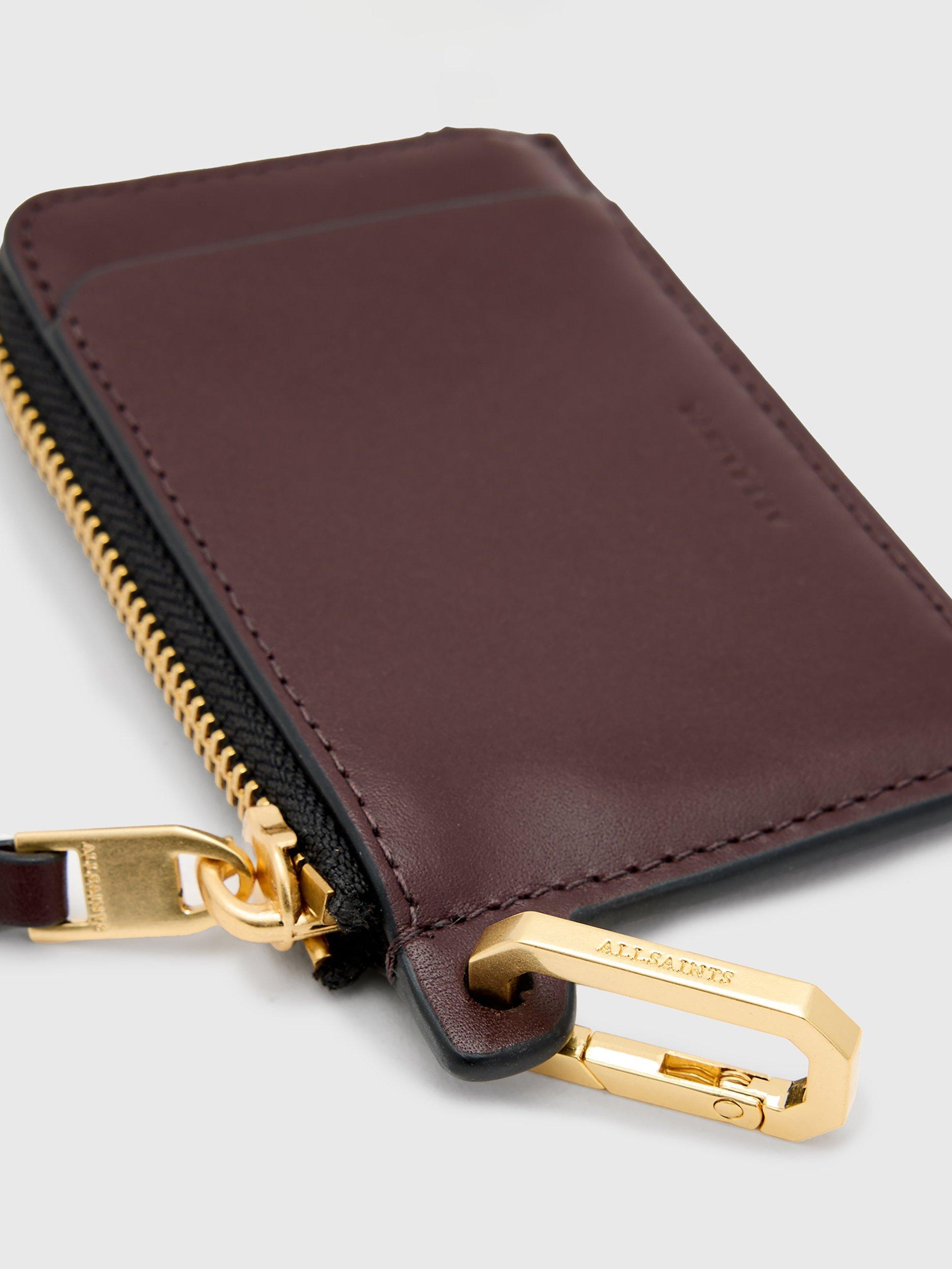 Product image 4 of 5, which shows AllSaints Remy Leather Wallet, Burnt Red
