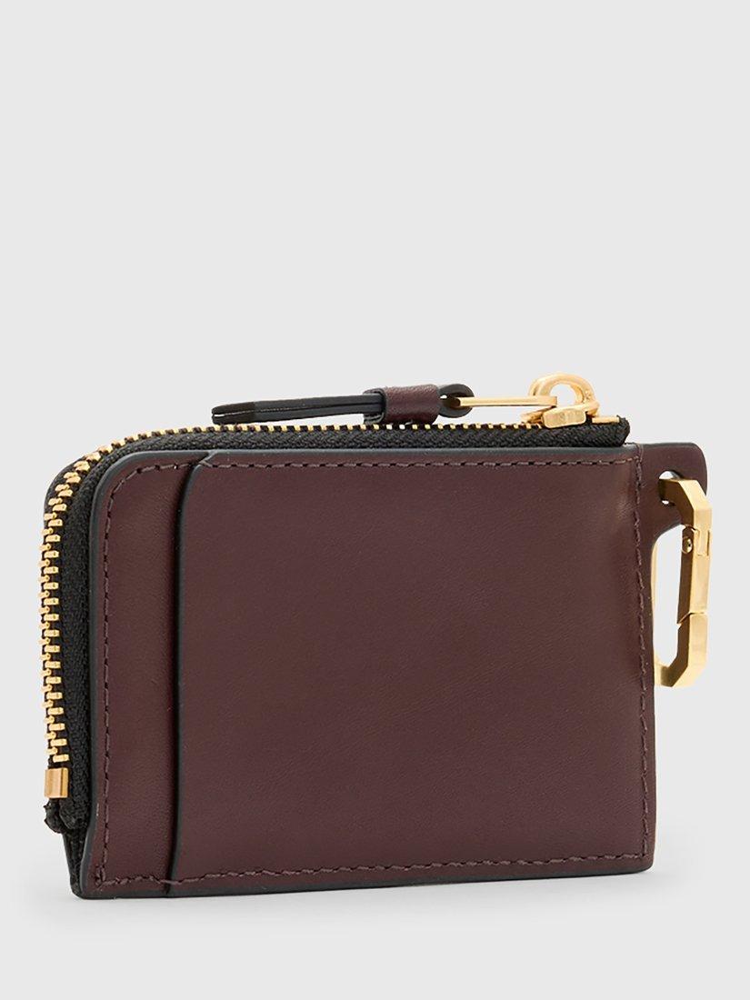 Product image 5 of 5, which shows AllSaints Remy Leather Wallet, Burnt Red