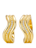 DPT Flowing Band Huggie Earrings, Yellow Gold Plated