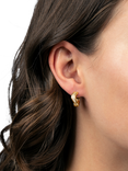 DPT Flowing Band Huggie Earrings, Yellow Gold Plated