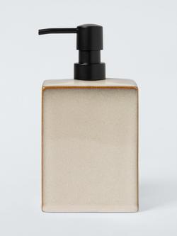John Lewis Glazed Ceramic Soap Dispenser, Grey, 