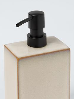 John Lewis Glazed Ceramic Soap Dispenser, Grey - view 2, 