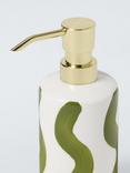 John Lewis Wavy Stripe Soap Dispenser, Olive