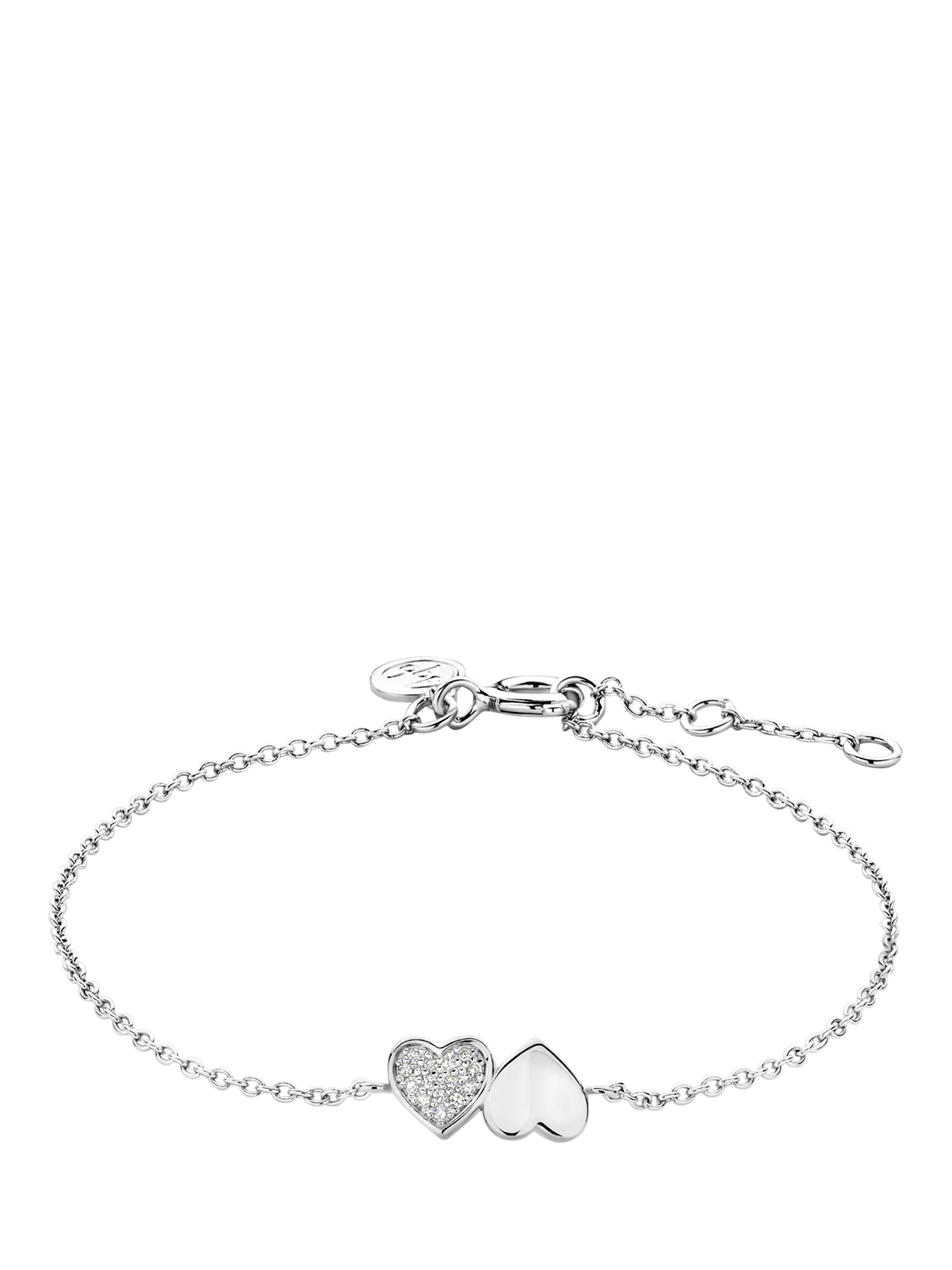 Product image 1 of 1, which shows DPT Antwerp Heart and Diamond Bracelet, Silver