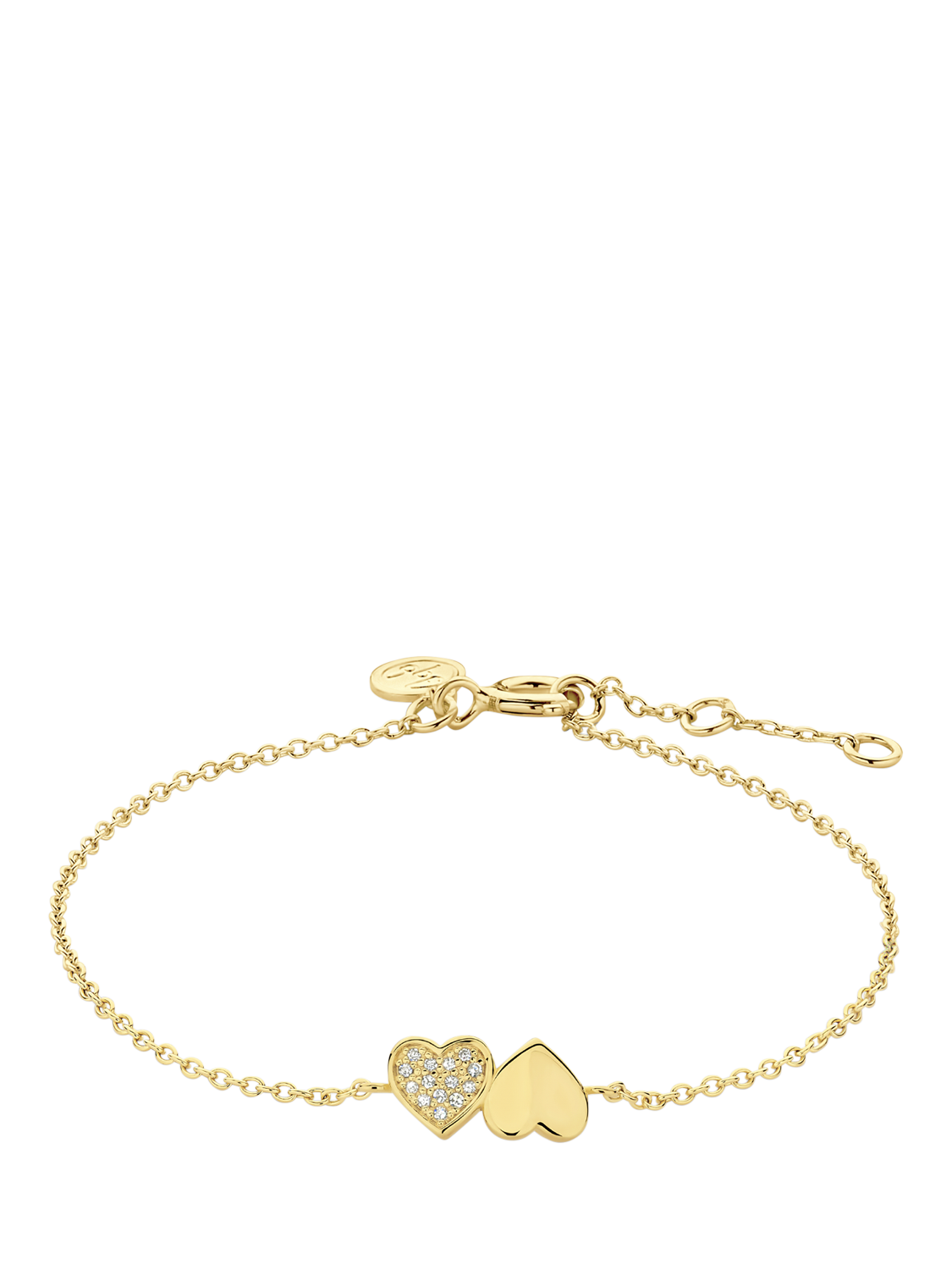Product image 1 of 3, which shows DPT Antwerp Heart and Diamond Bracelet, Gold