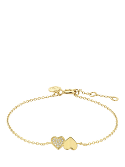 DPT Antwerp Heart and Diamond Bracelet, Yellow Gold Plated