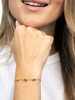 DPT Antwerp 3 Rose and Diamond Bracelet, Gold - view 2, Yellow Gold Plated